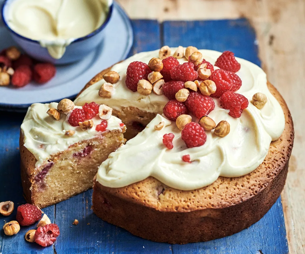 White Chocolate and Raspberry Mud Cake