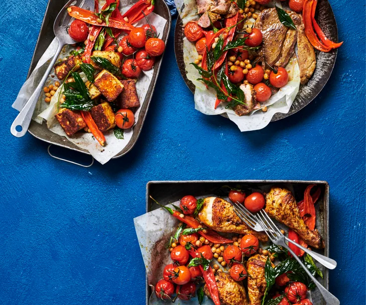Indian roasted tomatoes, chickpeas and chilli