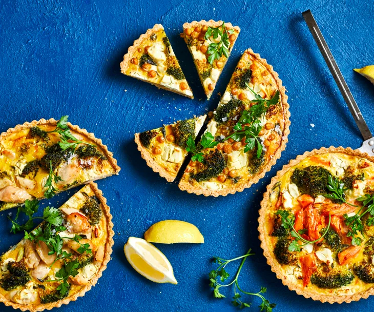 Roasted broccoli and goat&rsquo;s cheese tart