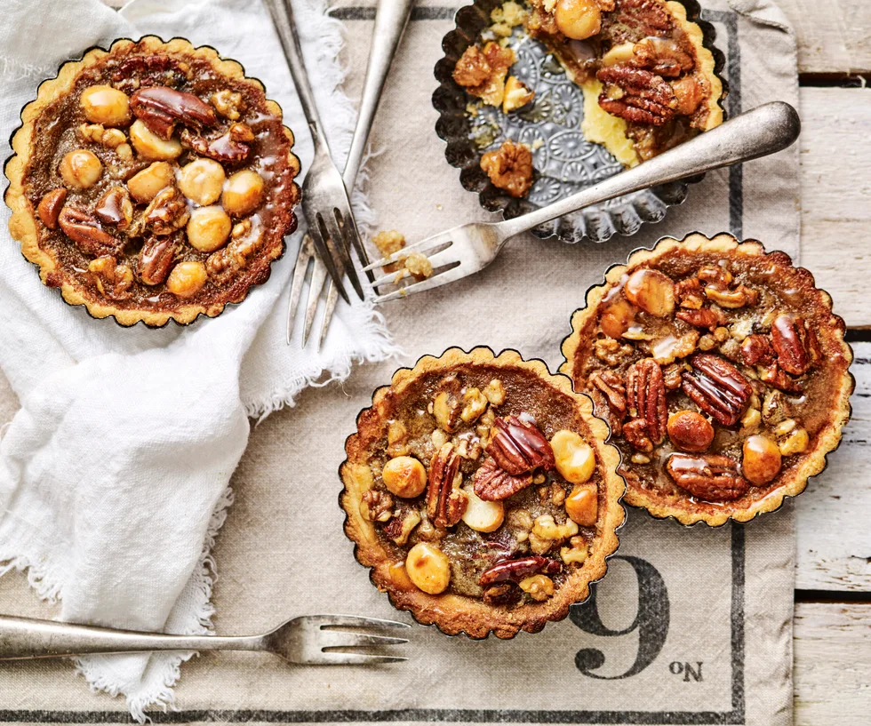 pecan, macadamia and walnut tartlets