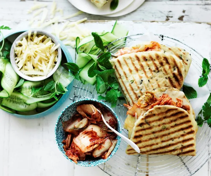 Kimchi and cheese toasties