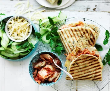 Kimchi and cheese toasties