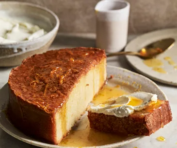 Gluten-free orange cake with labne