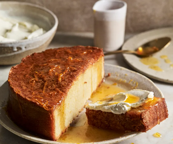 Gluten-free orange cake with labne