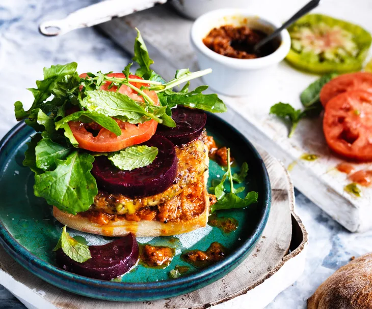 Quinoa zucchini haloumi burgers