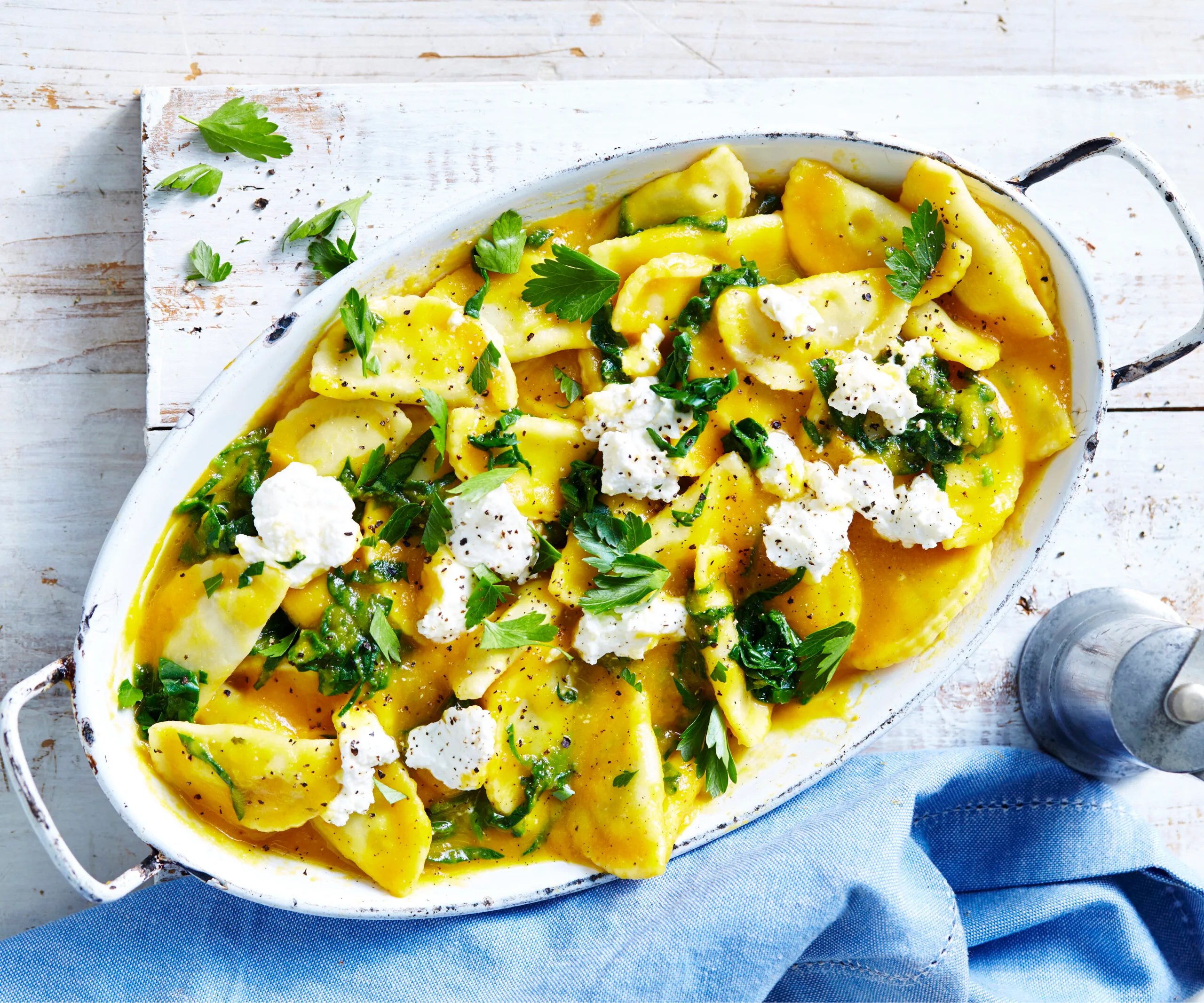 ricotta and spinach agnolotti