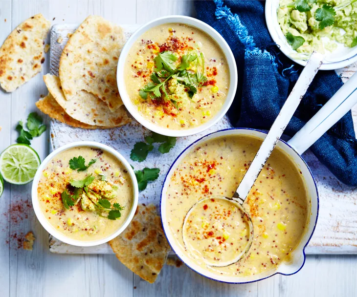 Roast corn and quinoa chowder