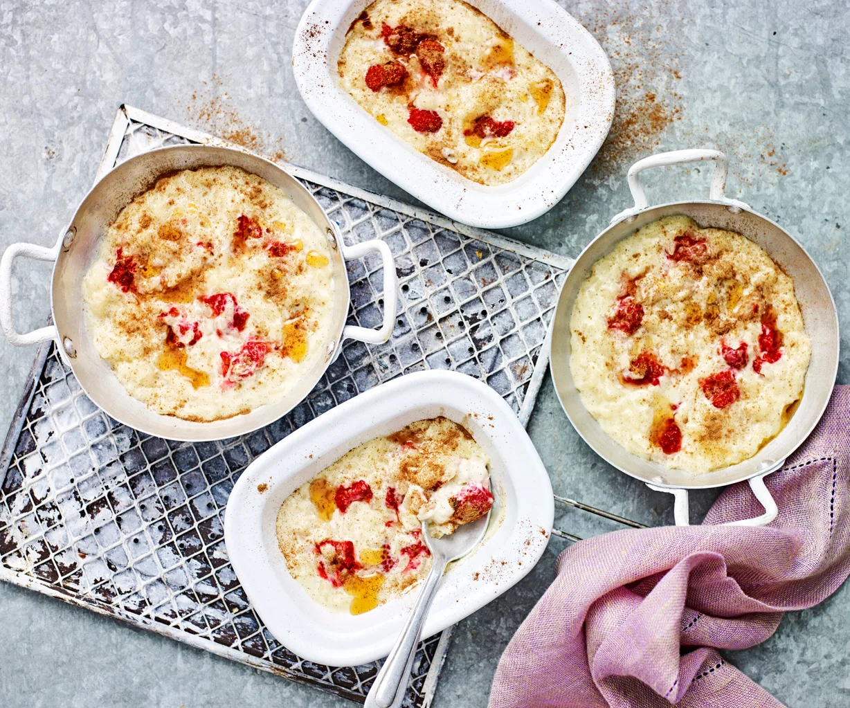 Baked rice puddings with raspberries | Women's Weekly Food