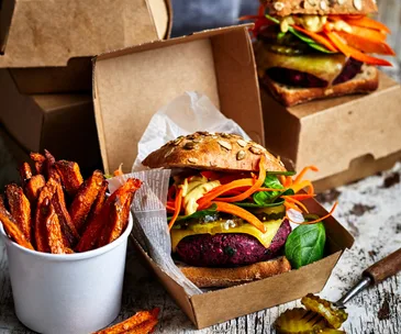 Beet and black bean burger