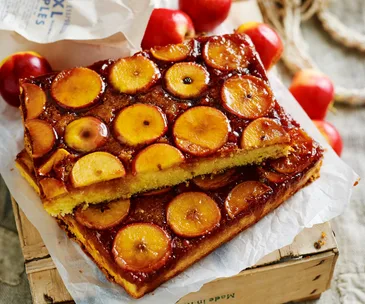 Apple miso upside down cake