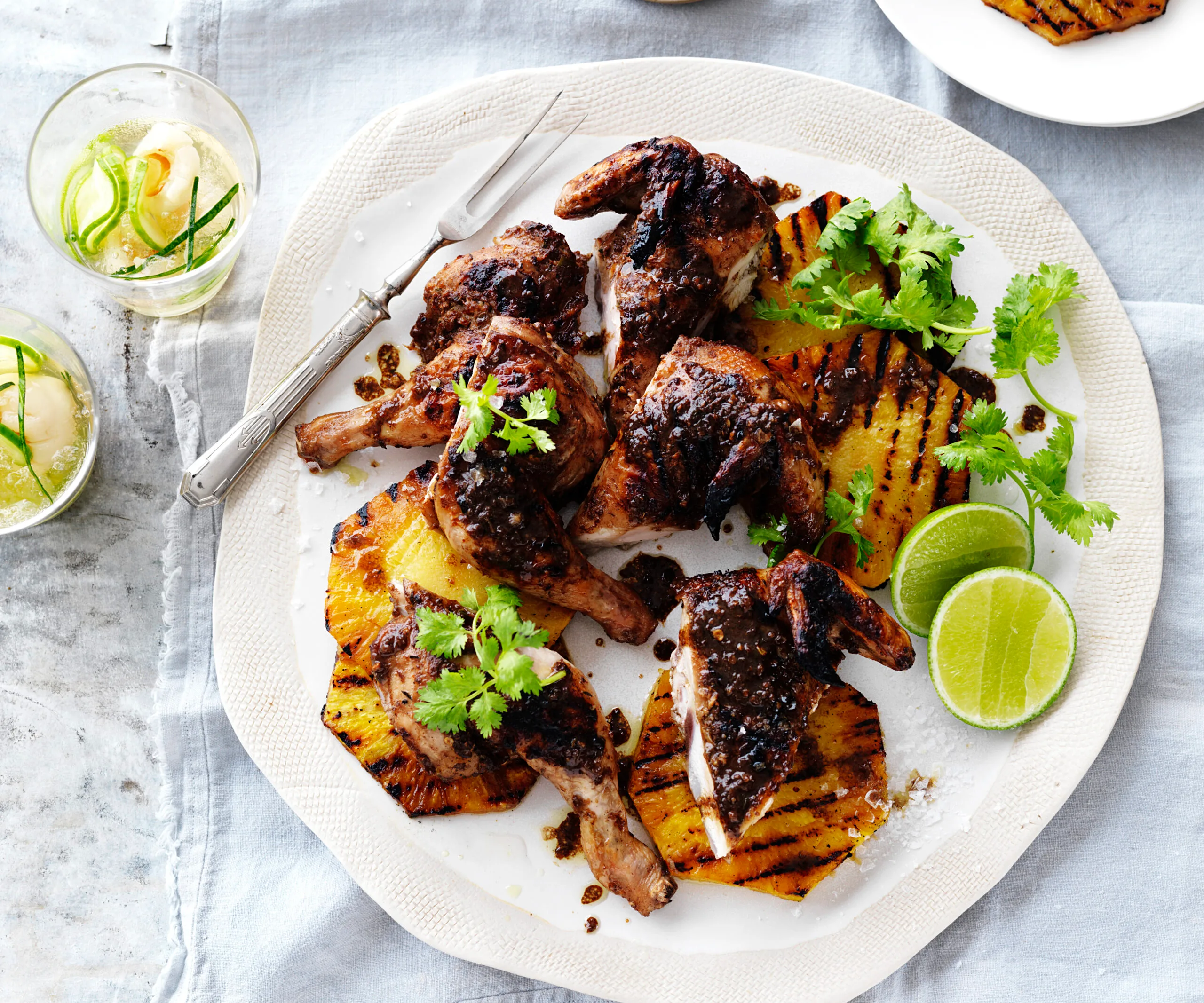 jerk chicken with pumpkin and onion