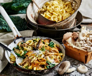 Mushroom orecchiette with gremolata crumbs