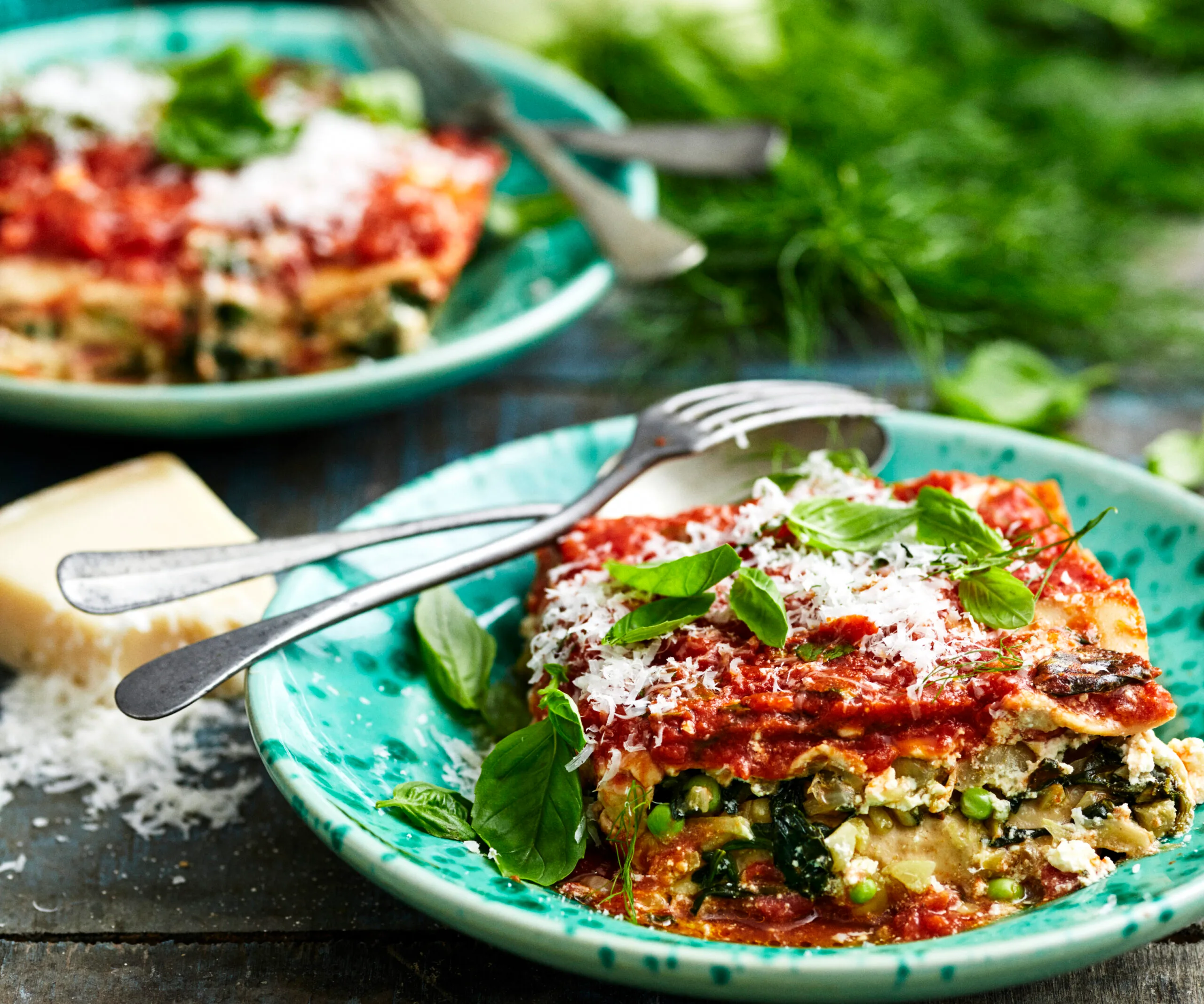 Pea, fennel and spinach lasagne-image
