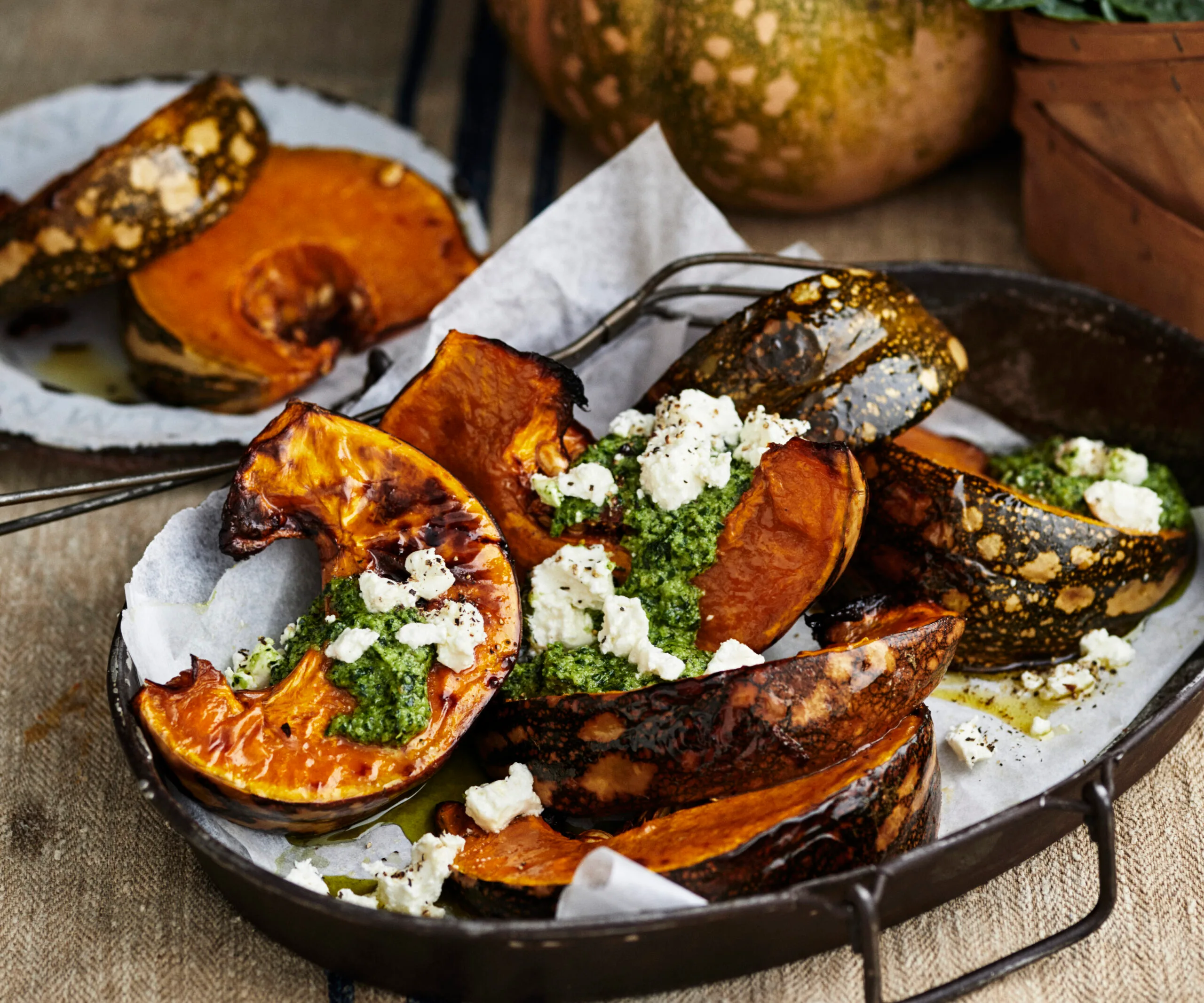 Roasted pumpkin with pepita salsa