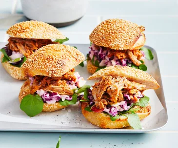 Thermomix chipotle maple pulled pork burgers