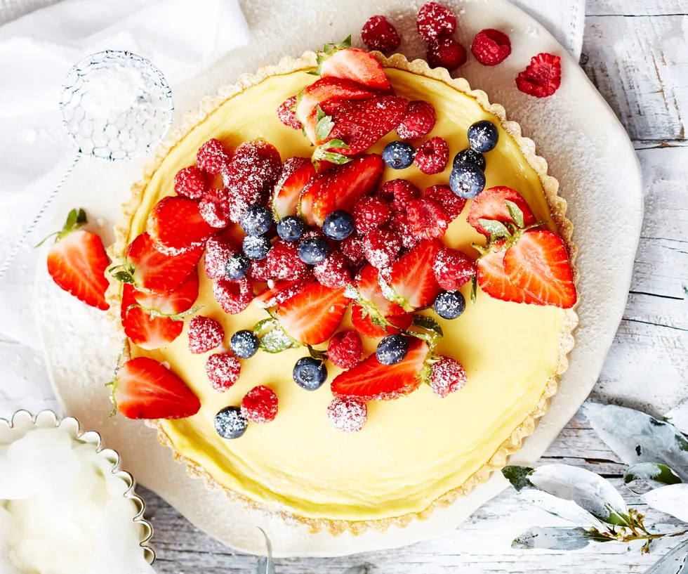 Mixed berry and ricotta tart