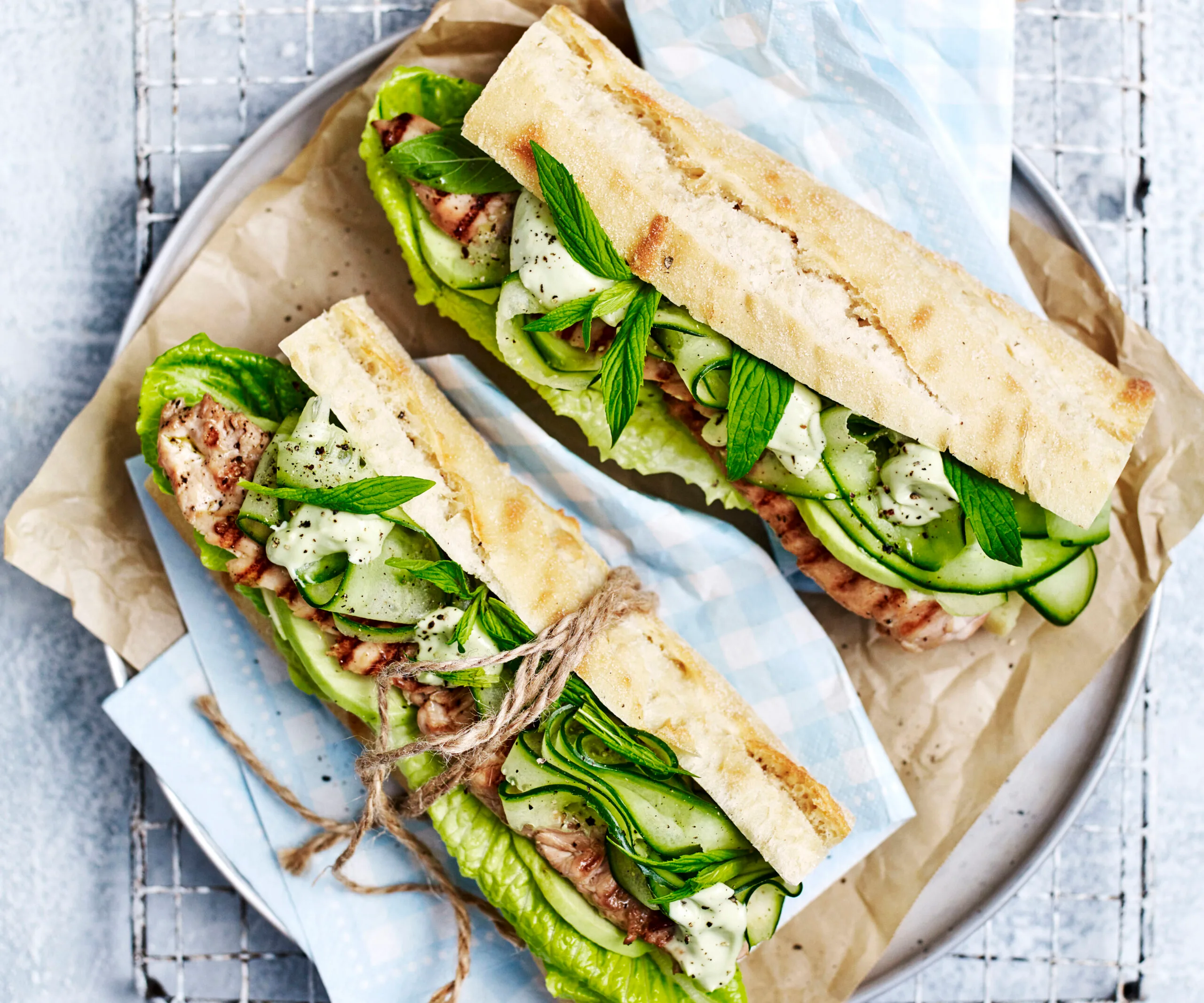 Teriyaki chicken salad rolls