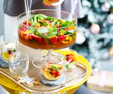 pimms punch in a serving vessel
