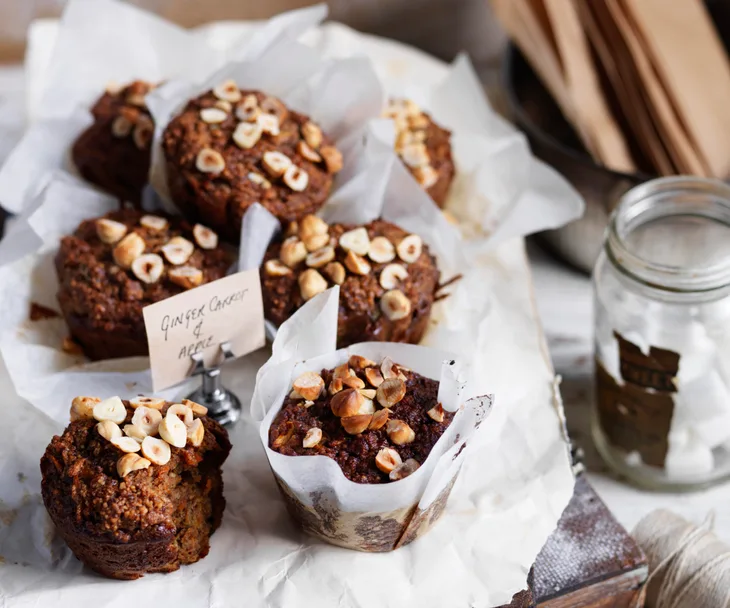 Gluten-free ginger, carrot and apple muffins