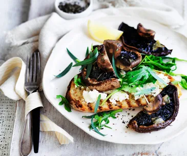 Roasted mushroom bruschetta