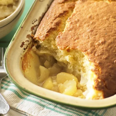 Baked apple sponge pudding