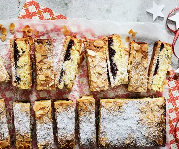 Cherry and almond slice