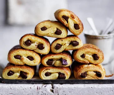 Brown butter chocolate croissants