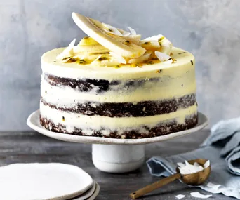 Coconut banana layer cake