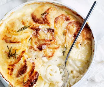 Air fryer potato gratin