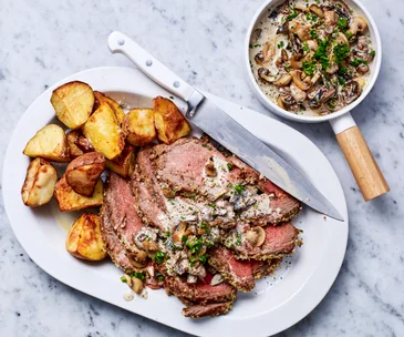 Air fryer herb crusted roast beef