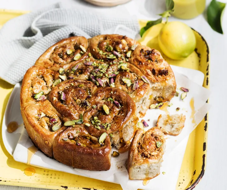 Vegan overnight jasmine tea and lemon curd scrolls