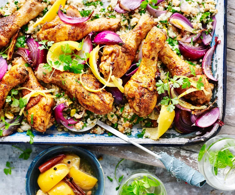 Moroccan Chicken with Cauliflower Pilaf Recipe