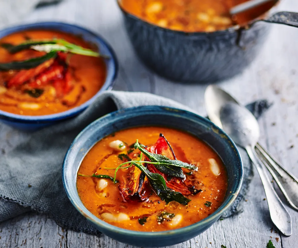 ROASTED TOMATO AND WHITE BEAN SOUP