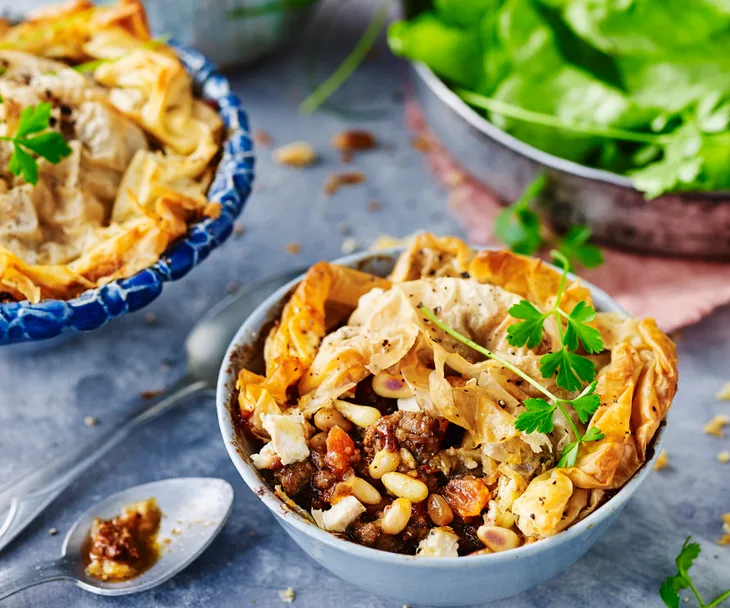 Lamb and eggplant pies