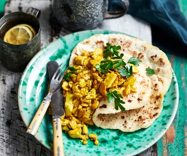 Yoghurt wraps with pick-your-protein scramble