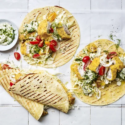 Air fryer crumbed fish tacos