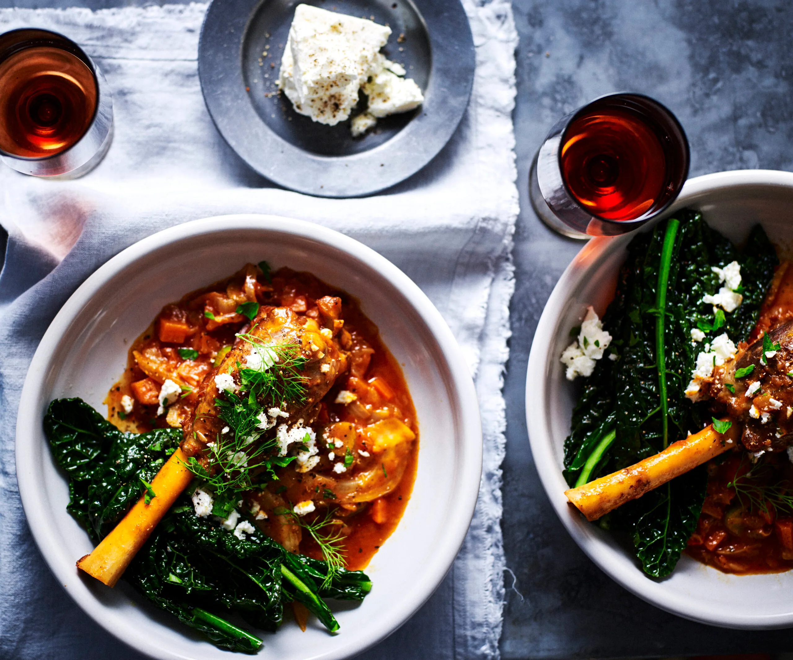 lamb shanks with kale