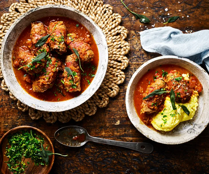 Slow cooker veal rolls (involtini) with prosciutto and sage