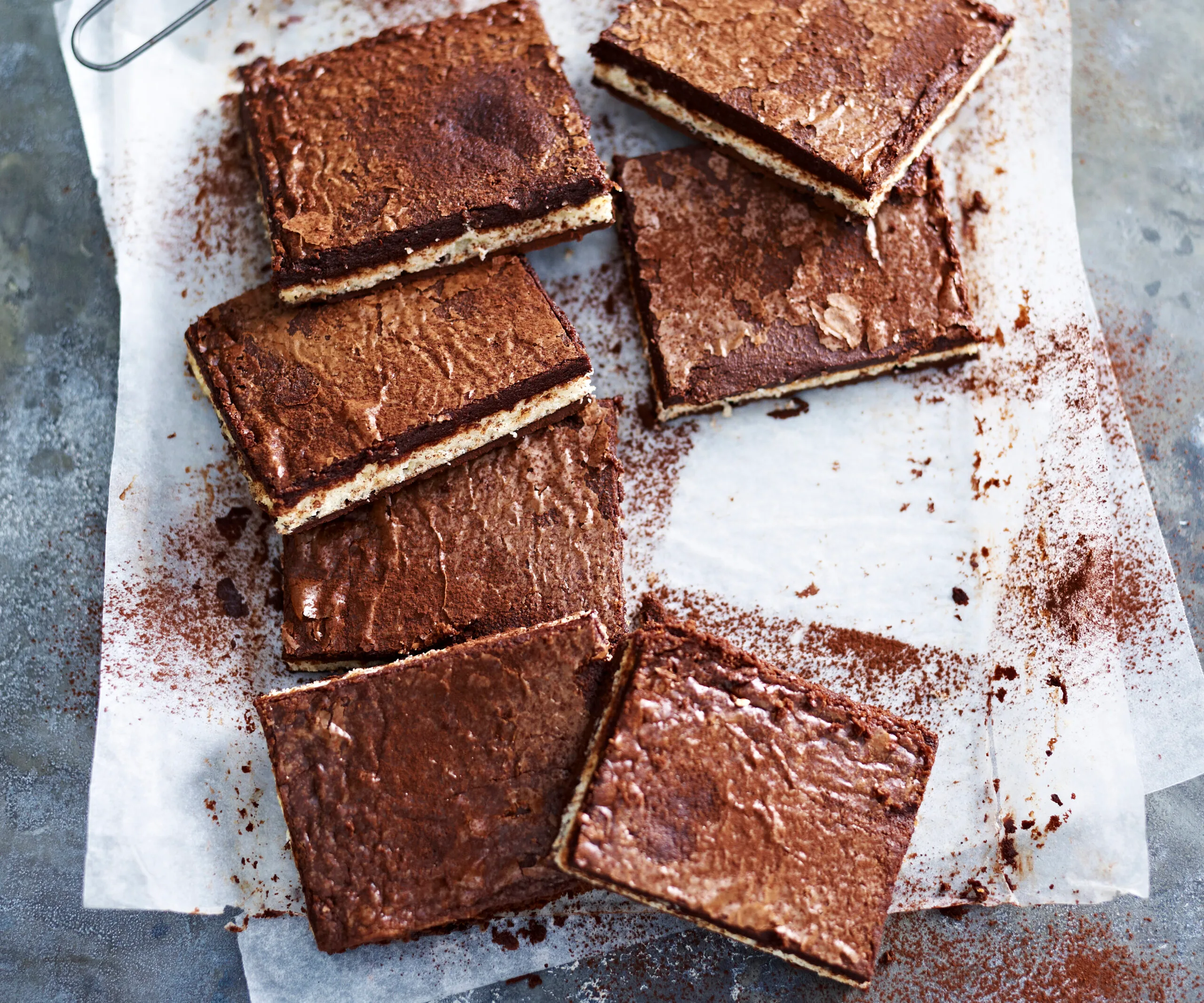 Rich chocolate almond slice-image