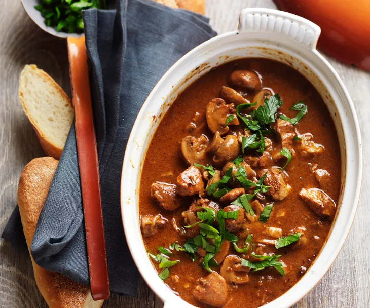 Pork, mushroom and marsala stew