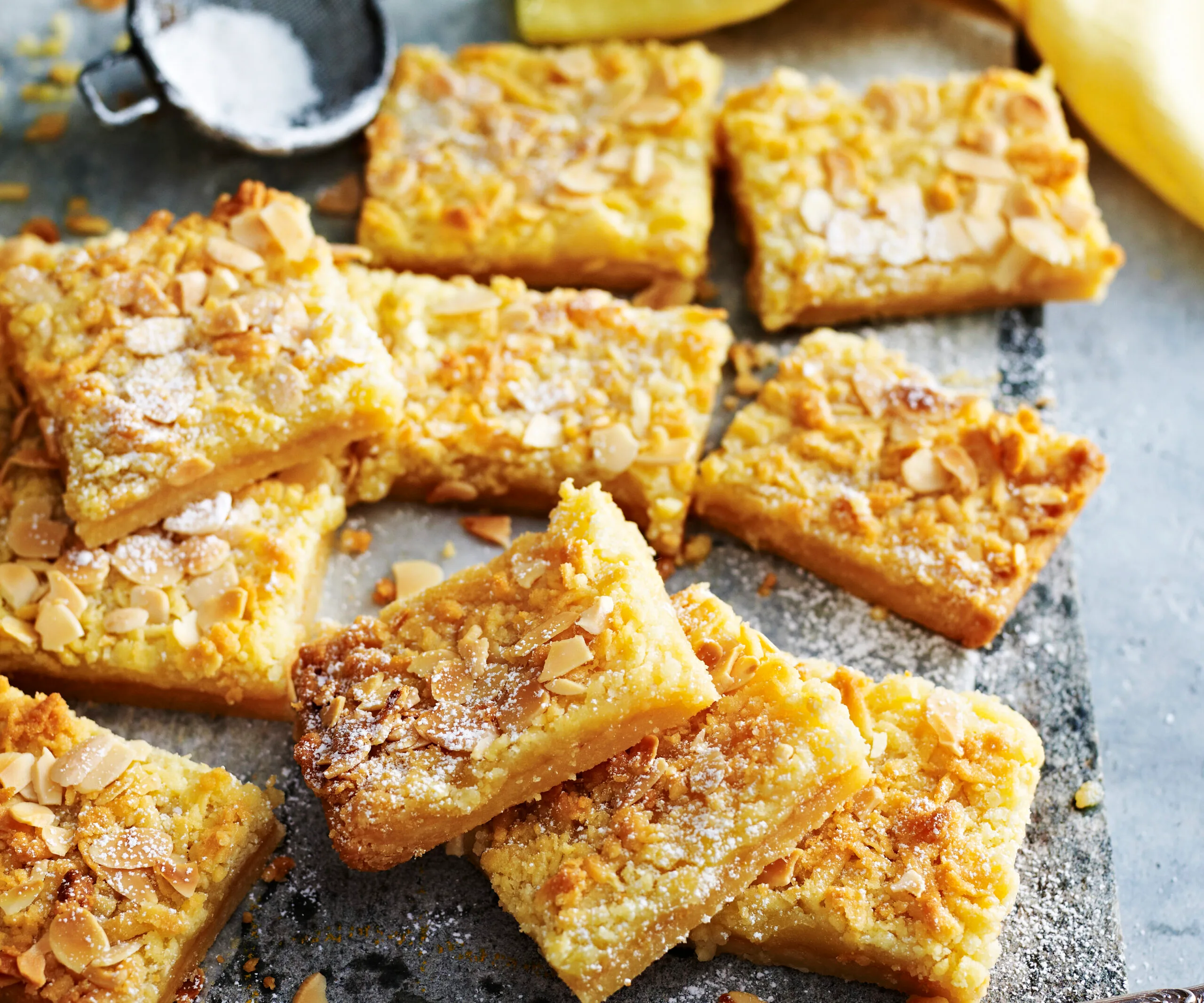 Lemon butter almond slice-image