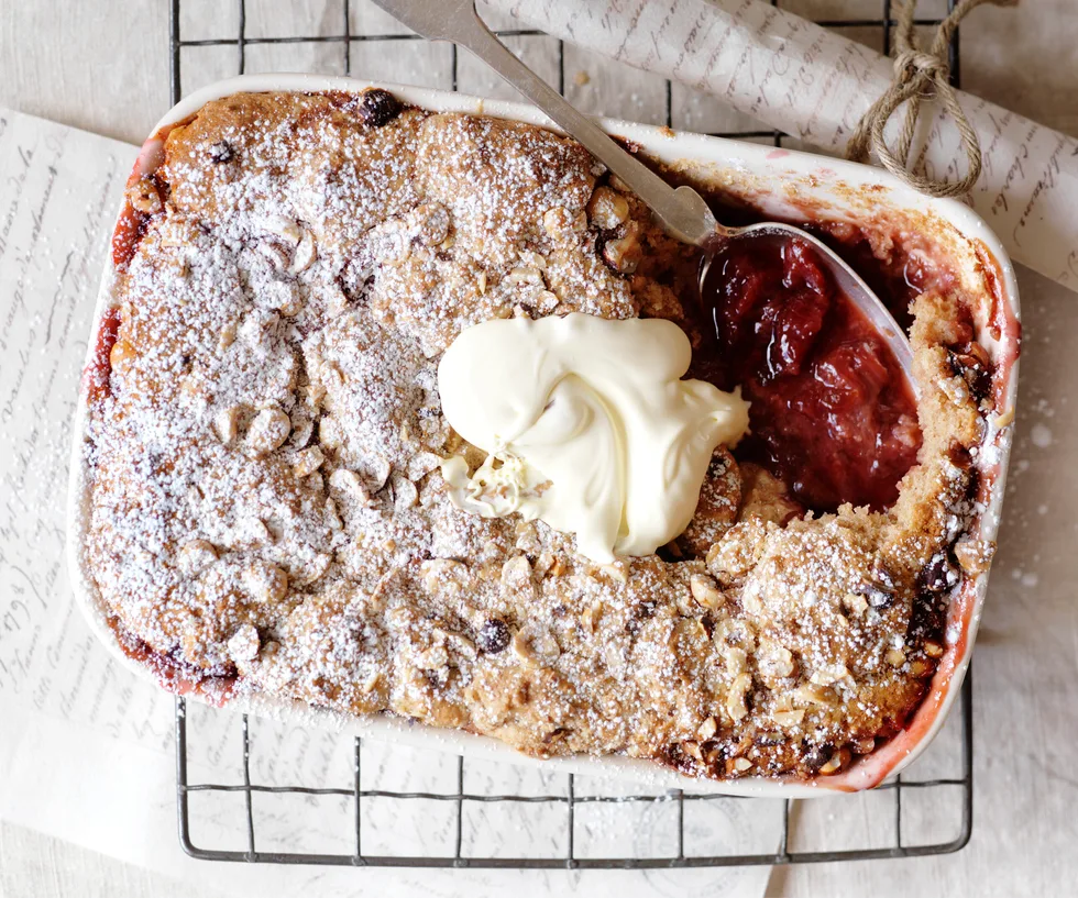 Plum cobbler