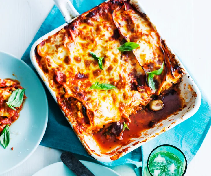 frying pan vegetable and ricotta lasagne