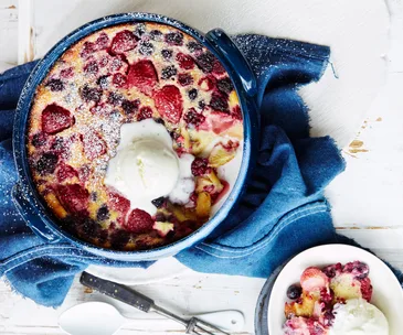 mixed berry clafoutis