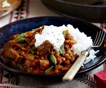 Beef and lentil curry