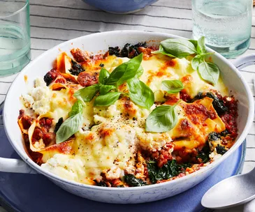 Lentil and kale skillet lasagne