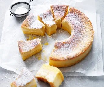 Polenta and fennel impossible custard cake