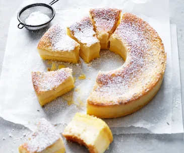 Polenta and fennel impossible custard cake
