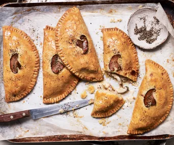 Gluten-free chicken and mushroom hand pie