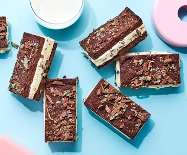 Minty brownie ice-cream fingers